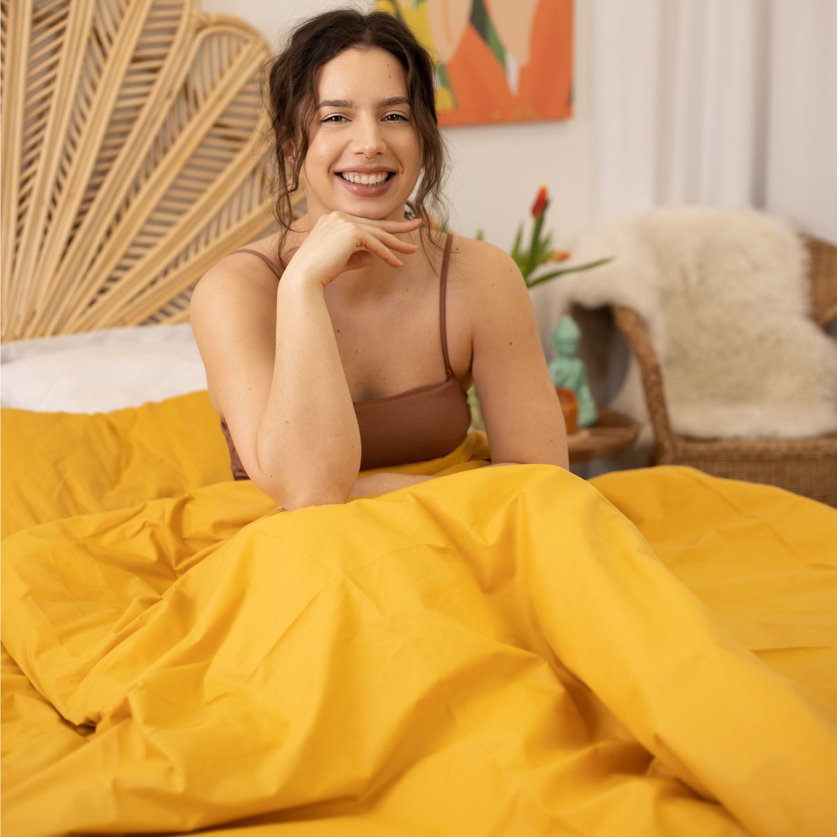 Premium Cotton Cover in Mustard